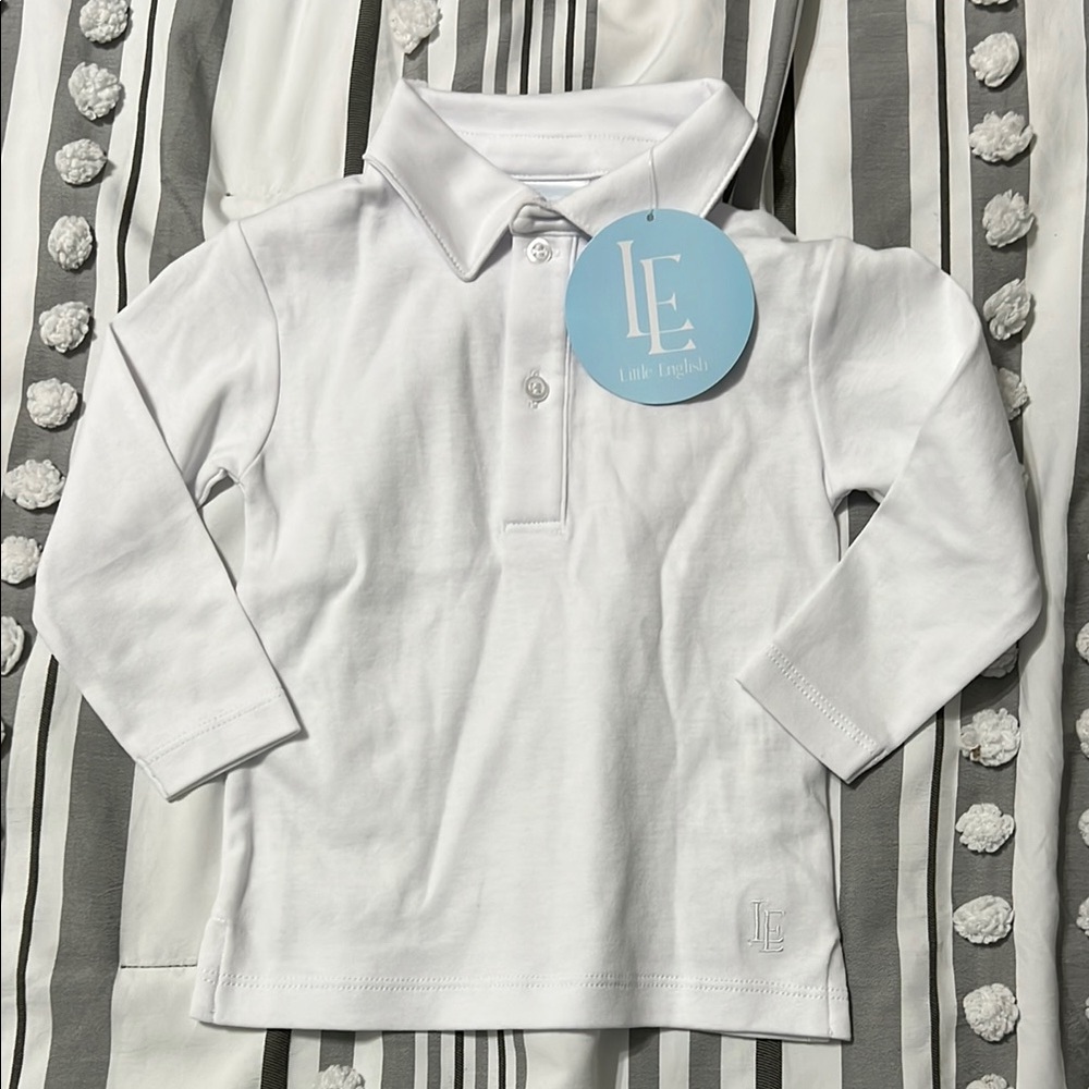 Little English White Kids Polo Shirt